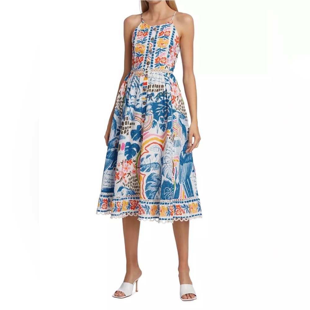 NWT Farm Rio Wild Brazil Midi Floral Dress